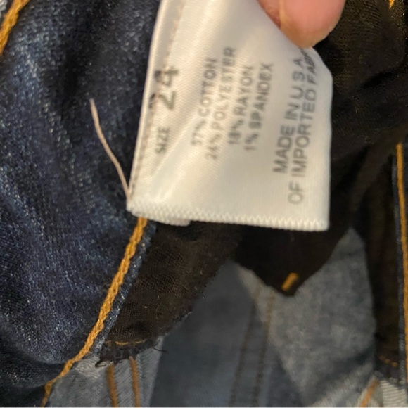 POOKIE LOVES SEBASTIAN Slim Fit Jeans Raw Hem Cropped Size 24 - Picture 6 of 7